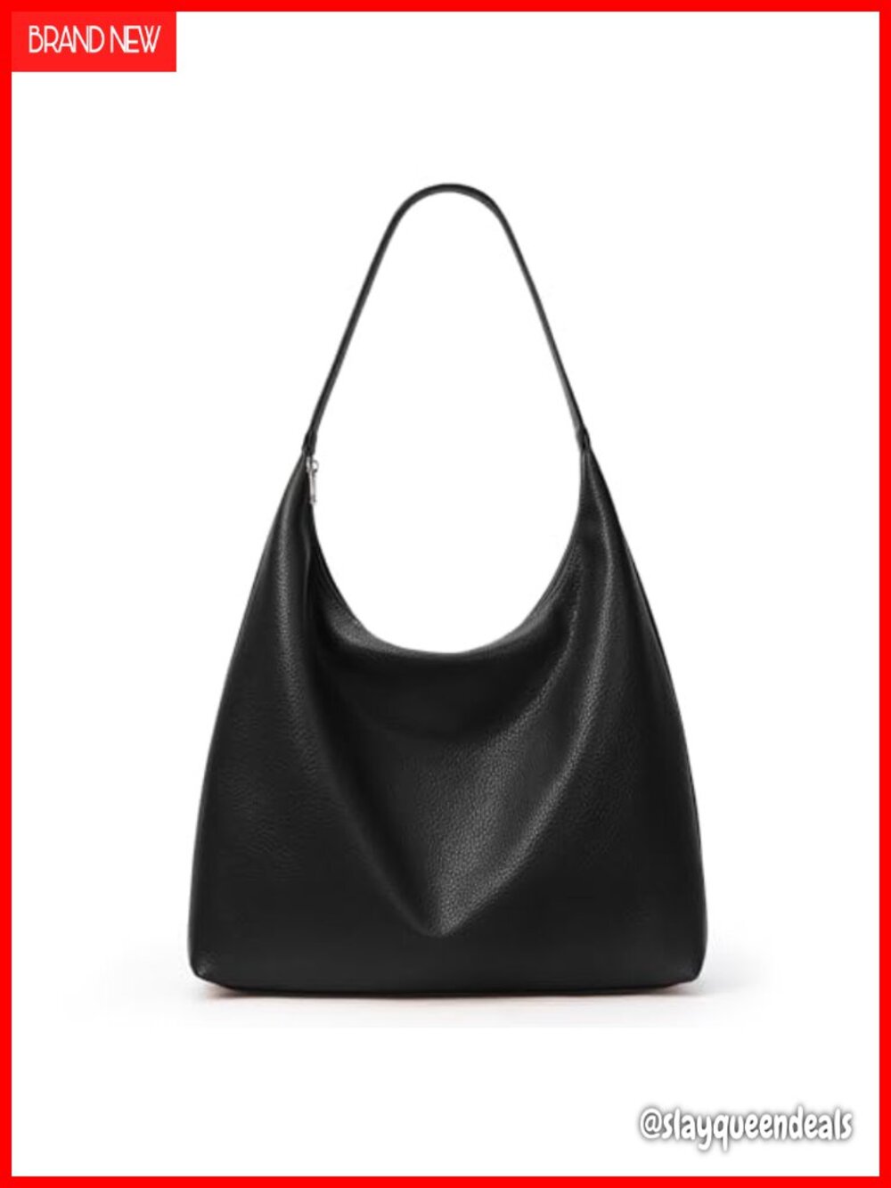Slouchy Vegan Leather Hobo Shoulder Bag 18L